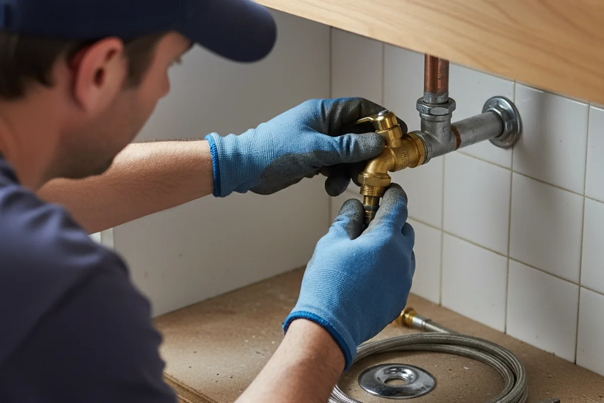 Shutoff valve and fitting work during Burst Pipe Repair in Grosse Ile